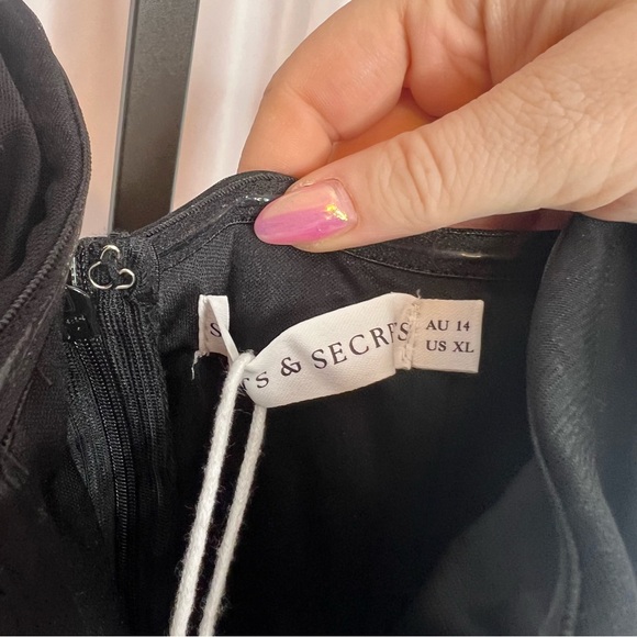 Saints & Secrets Daphnie Drop Waist Tulle Midi Dress Black, size XL NWT - Picture 3 of 11